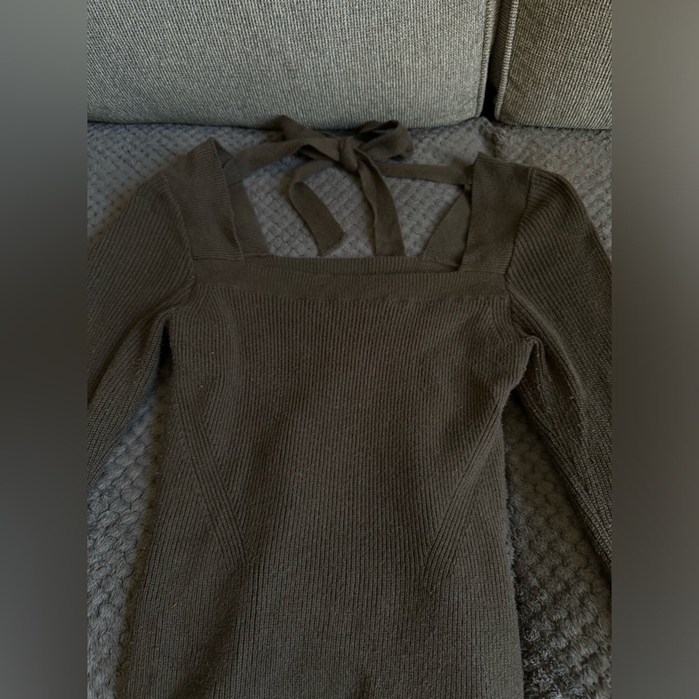 Abercrombie Dark Green Sweater Body Suit with Tie Back